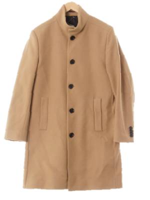 h&m 카멜브라운 캐시미어혼방 하이넥모던코트