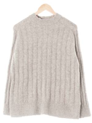 h&m 그레이 울혼방 골지긴팔니트스웨터