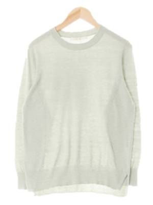 bcbg 그레이시민트 울혼방 물결넥긴팔니트티