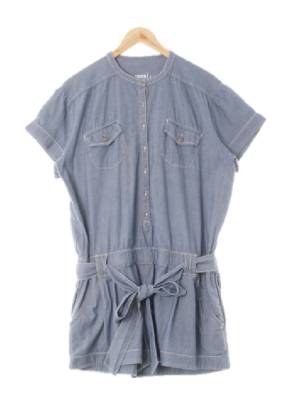 gap 라이트블루 면 스티치포켓숏점프수트