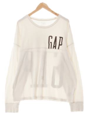 gap 아이보리 면 절개라인빅로고긴팔티
