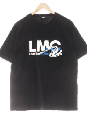 lmc 블랙 면 빅로고라운드반팔티