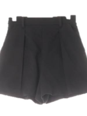 h&m 블랙 비스코스혼방 핀턱절개라인큐롯숏슬랙스