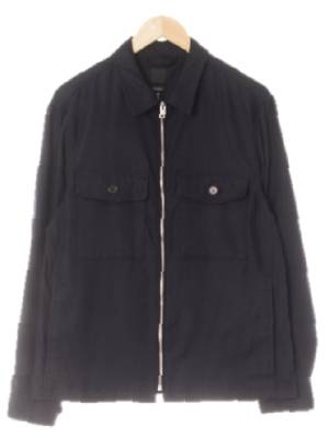 h&m 네이비 비스코스혼방 포켓긴팔집업점퍼