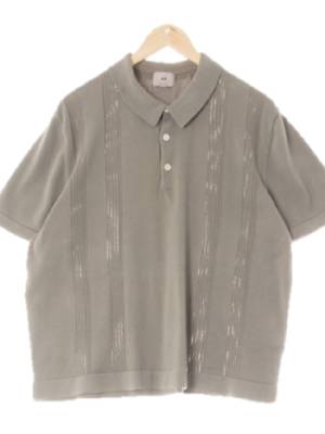 h&m 그레이쉬올리브카키 면 매쉬카라반팔티