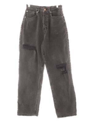 h&m 다크애쉬그레이 데미지테이퍼드진