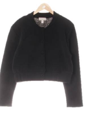 h&m 블랙 비스코스혼방 크롭엔틱니트자켓