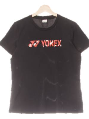 yonex 블랙 빅로고매쉬반팔티