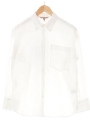 h&m 화이트 린넨 포켓긴팔셔츠