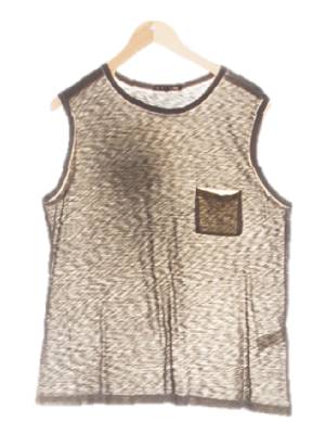 rag&bone 다크차콜크림아이보리 면 포켓반전민소매티