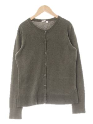 gap 카키 면 보카시라운드시보리가디건