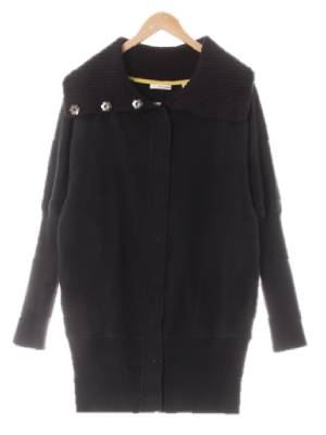 dkny 블랙 면 니트빅카라저지롱자켓