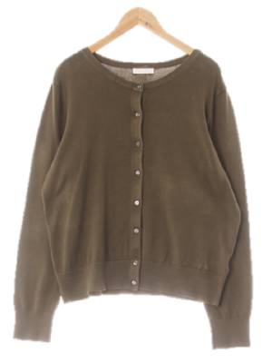 h&m 올리브그린 비스코스혼방 미니멀라운드넥가디건