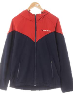 디아도라 스칼렛세이지레드네이비 투톤블럭스포츠후드집업