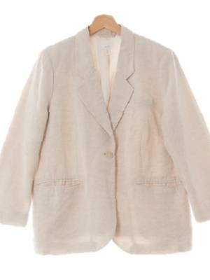 h&m 라이트베이지 린넨혼방 오버사이즈원버튼패디드블레이저