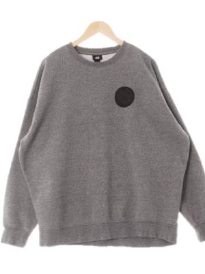 h&m 멜란지그레이 프린팅 면혼방 아치레터링드롭숄더맨투맨