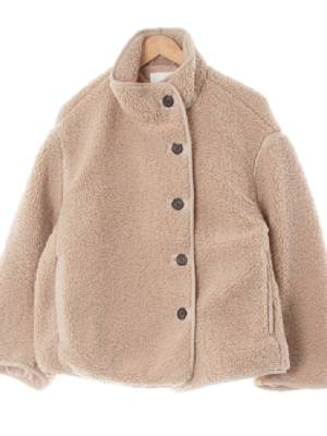 h&m 웜토프베이지 하이넥보아퍼자켓