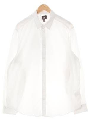 h&m 화이트 면혼방 레귤러핏긴팔셔츠
