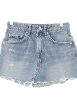 자라 중청 데님 데미지미니컷팅청스커트