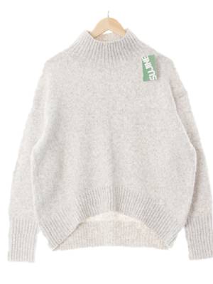 h&m 라이트멜란지그레이 울혼방 시보리터틀넥드롭숄더스웨터
