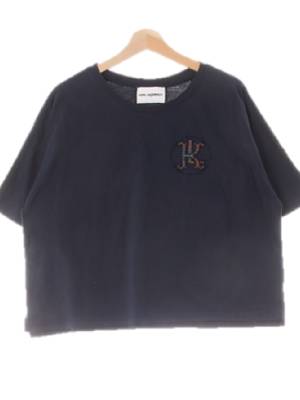 칼라거펠트 네이비 면 체크레터링로고루즈반팔티