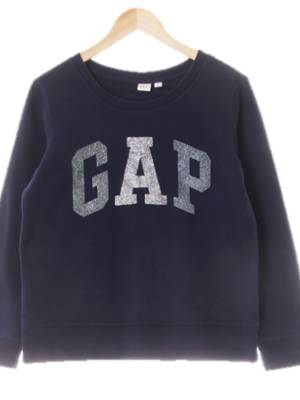 gap 네이비 면혼방 글리터빅로고맨투맨