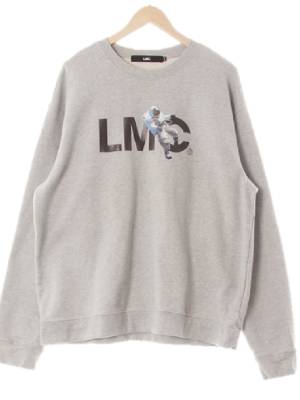 lmc 멜란지그레이 프린팅 면 우주비행사빅로고맨투맨