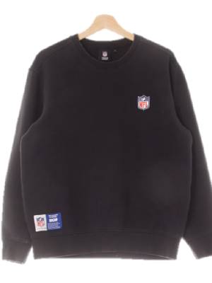 NFL 블랙 면혼방 자수패치스웨트셔츠