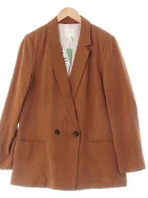 h&m 코냑브라운 비스코스혼방 테일러블레이저