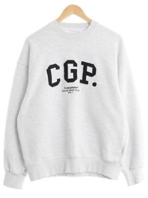 코드그라피 멜란지그레이 면혼방 CGP이니셜빅패치맨투맨 