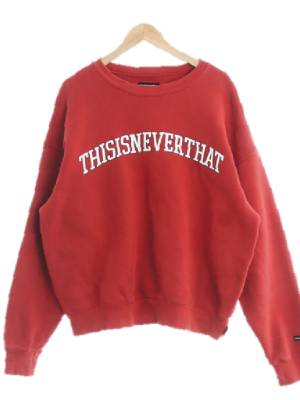 thisisneverthat 레드 면혼방 레터링오버핏맨투맨
