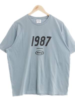 mmlg 블루 면 1987라운드반팔티셔츠