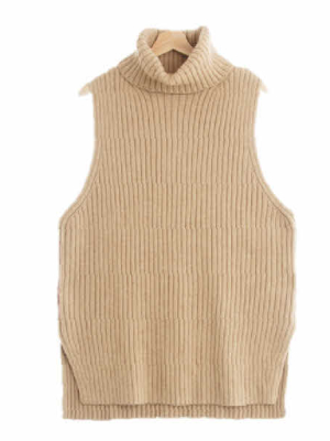 h&m 브라운 터틀넥니트조끼