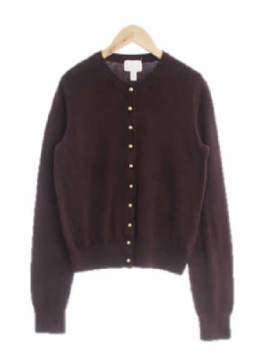 h&m 브라운 비스코스혼방 금장버튼라운드가디건