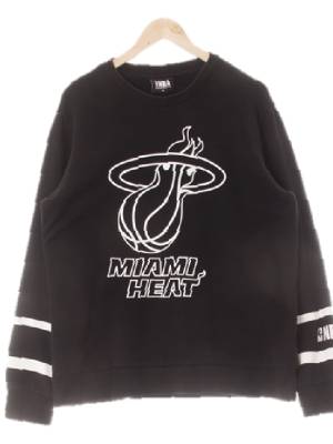 NBA 블랙 프린팅 면 파이어볼크루넥맨투맨