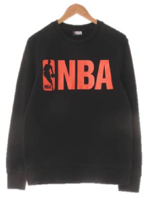 NBA 블랙 프린팅 면혼방 빅배색로고스웨트셔츠