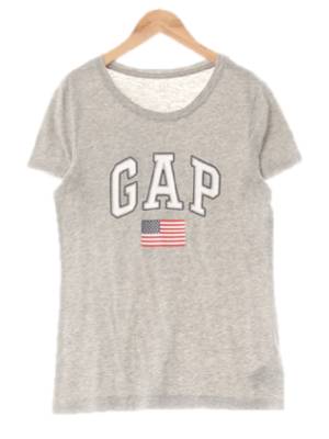 gap 멜란지그레이 프린팅 면혼방 반팔성조기로고반팔티