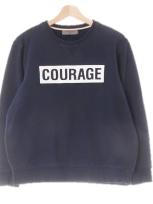 지오다노 네이비 면혼방 COURAGE맨투맨