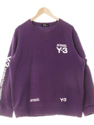 y-3 퍼플 프린팅 레터링루즈스웨트셔츠