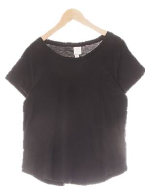 h&m 블랙 면 보트넥라운딩심플반팔티