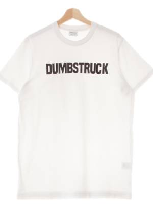 dumbstruck 화이트 면 빅로고루즈핏롱반팔티