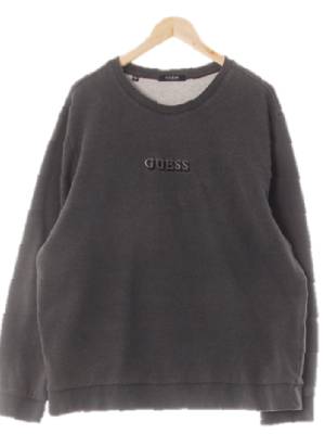 Guess 다크차콜 면 그림자더블로고맨투맨