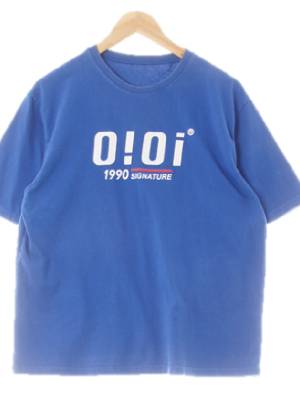 oioi 클래식블루 프린팅 면혼방 1990시그니처로고반팔티