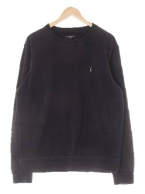 allsaints 더스티블랙 면 스몰자수루즈핏맨투맨