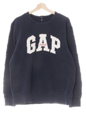 gap 네이비 면혼방 오리지널로고패치기모맨투맨