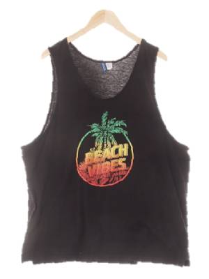 h&m 블랙 면 비치바이브루즈핏나시