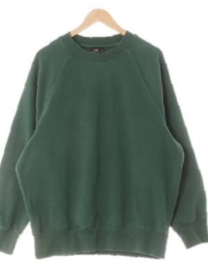 h&m 미디엄그린 면혼방 라글란심플맨투맨