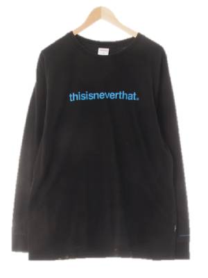 thisisneverthat 블랙 면 배색로고긴팔티