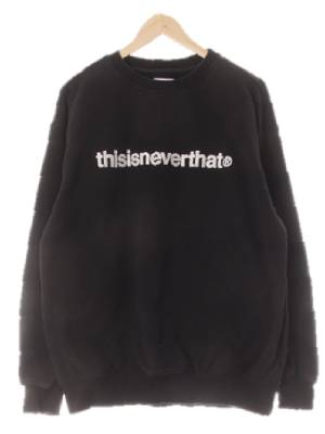 thisisneverthat 블랙 면혼방 빅패치기모맨투맨