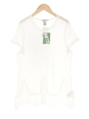 h&m 아이보리 면혼방 레이스컷팅반팔티